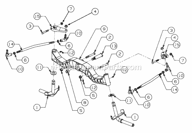 Front Axle And Connections Diagram and Parts List for LT2138 13A-214F710 Cub Cadet Lawn Tractor
